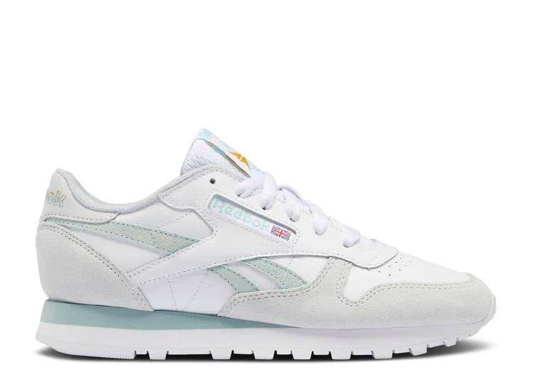 حذاء رياضي Reebok WMNS CLASSIC LEATHER 'WHITE SEASIDE GRAY' باللون الأبيض