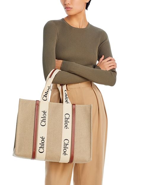 Woody Chloe Tote Bag, Tan/Beige