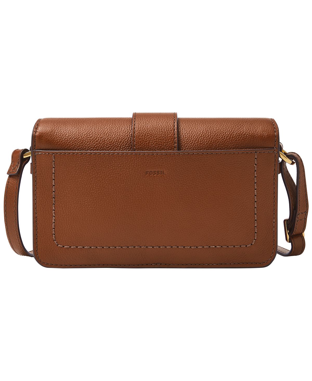 Zoey Fossil Small Leather Crossbody Bag, Brown