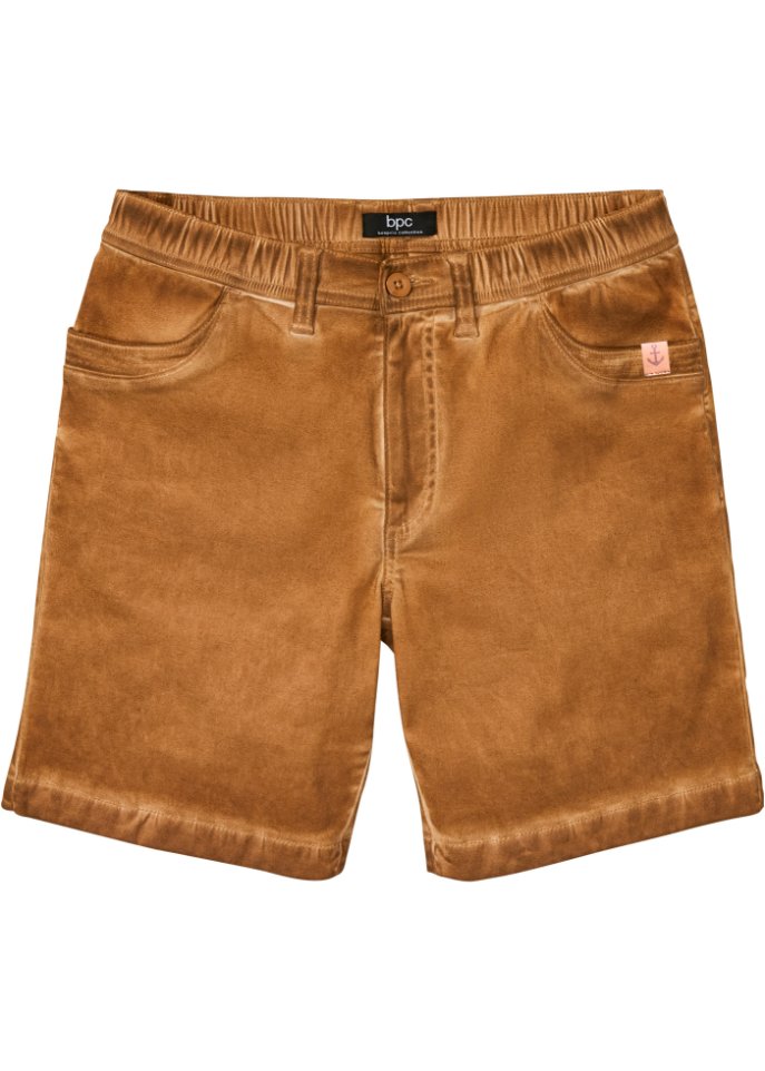 Bpc Bonprix Collection washed elastic shorts, regular fit, brown