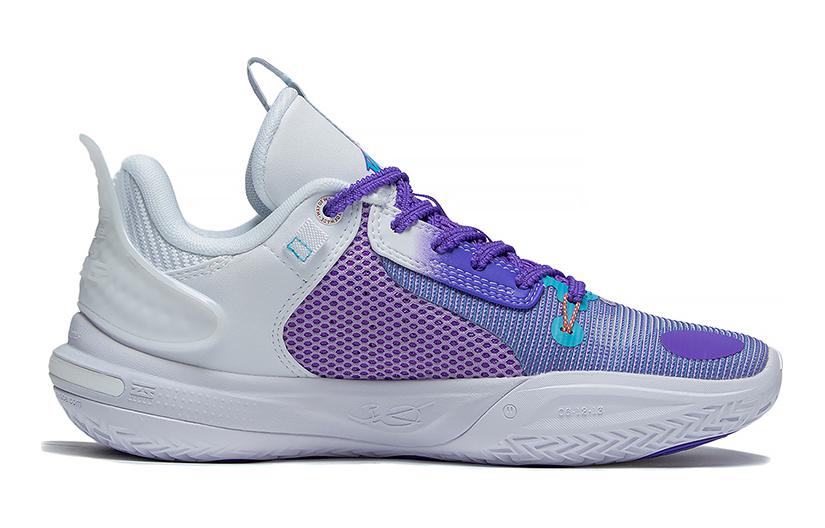 All City 11 Youth Unisex Low-top Basketball Shoes Grey/Purple Lining