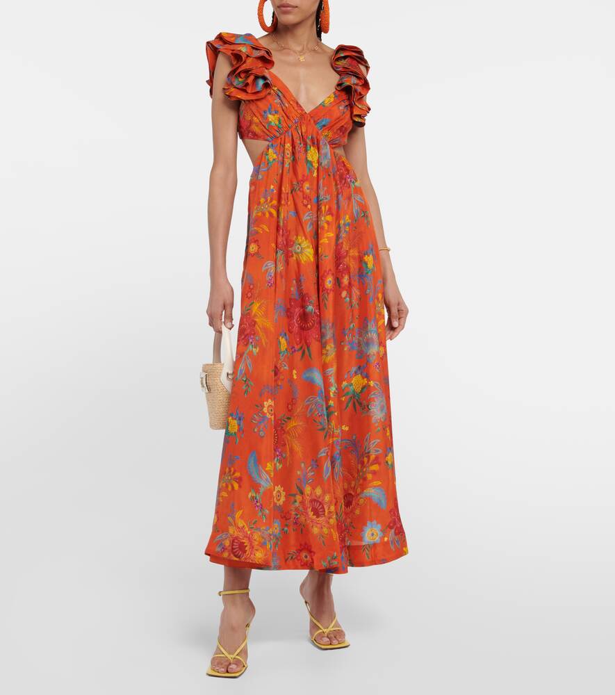 Silk maxi dress with floral print ZIMMERMANN, multicolor