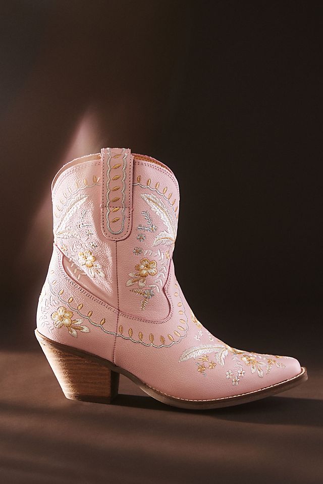 Dingo 1969 Primrose leather ankle boots, pink