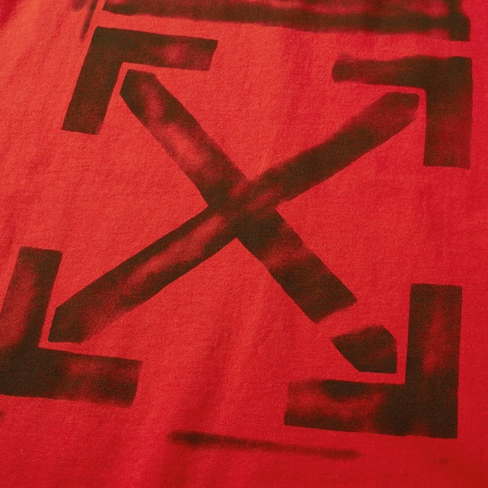 Off-White T-shirt with diagonal impressionist stencil, Red