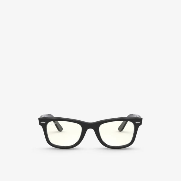 نظارة شمسية RB2140 Everglasses Wayfarer Clear Evolve Acetate Square Ray-Ban باللون الأسود