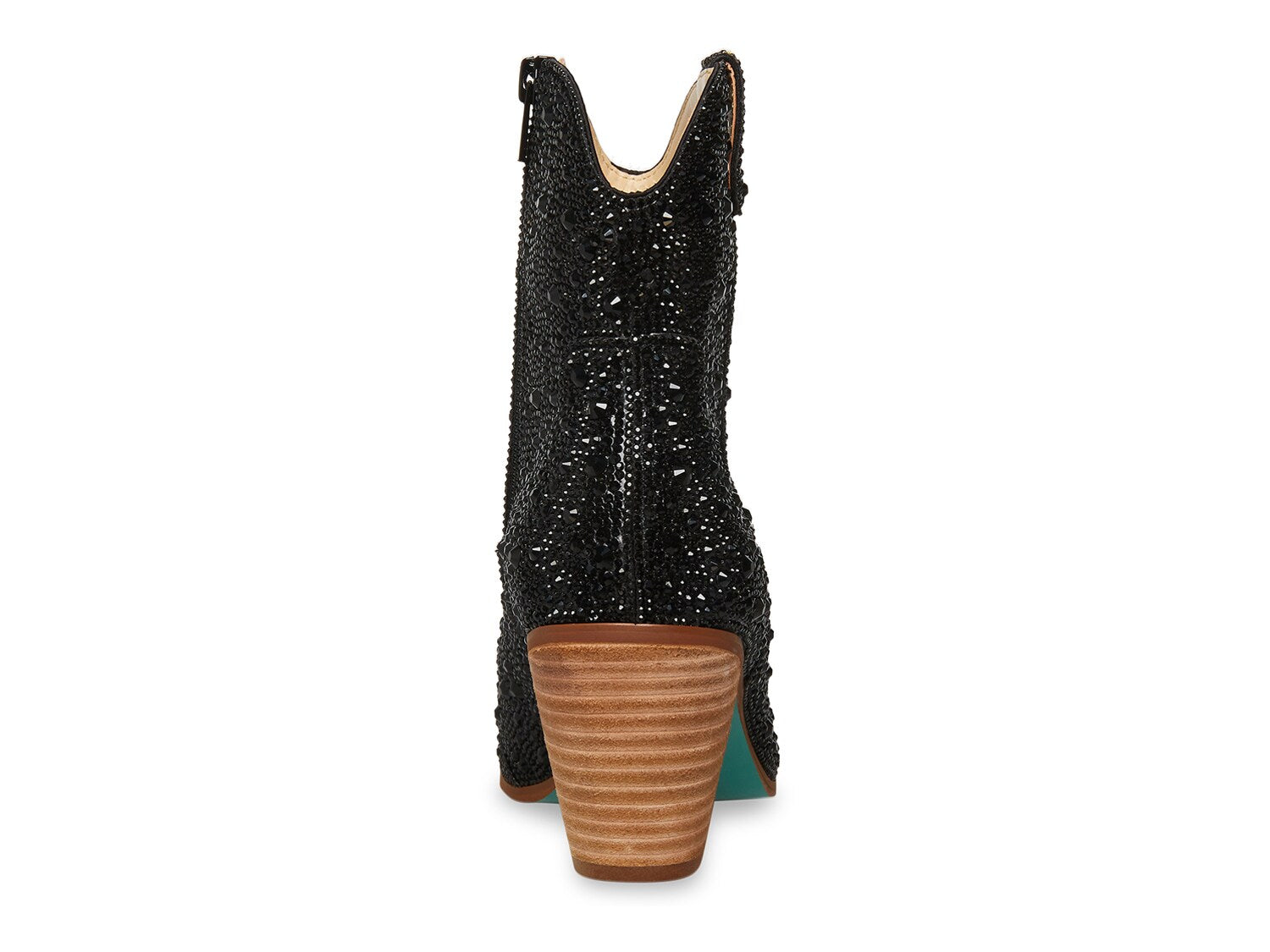 Betsey Johnson Emory Rhinestone Western Boots, Black