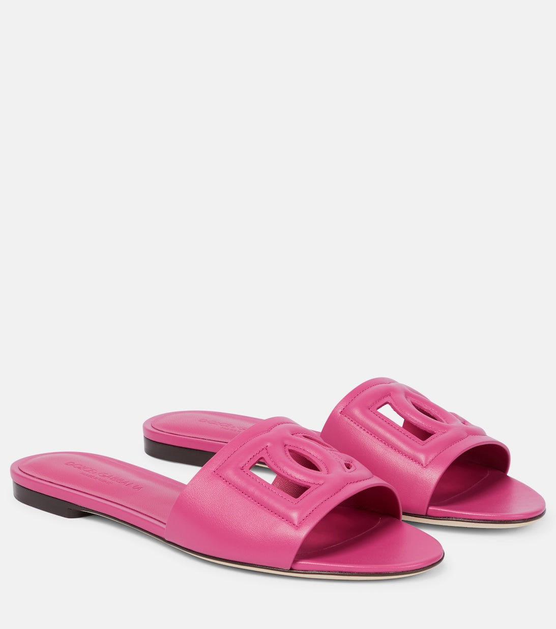 Leather slides DG Dolce&Gabbana, pink