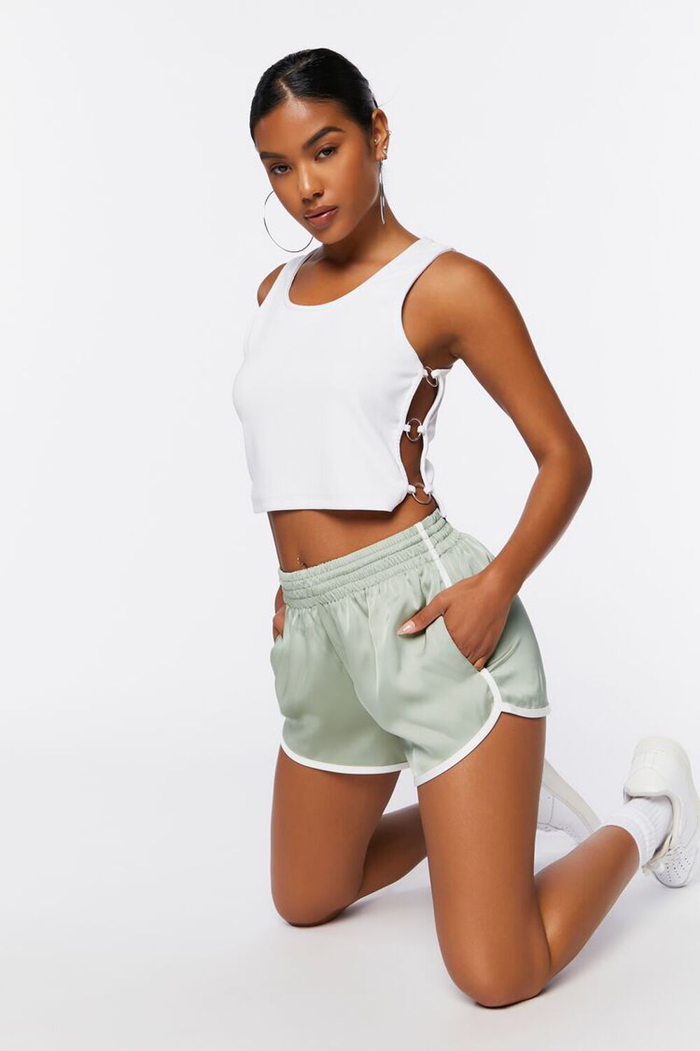 Shorts Dolphin Ringer Forever 21, olive