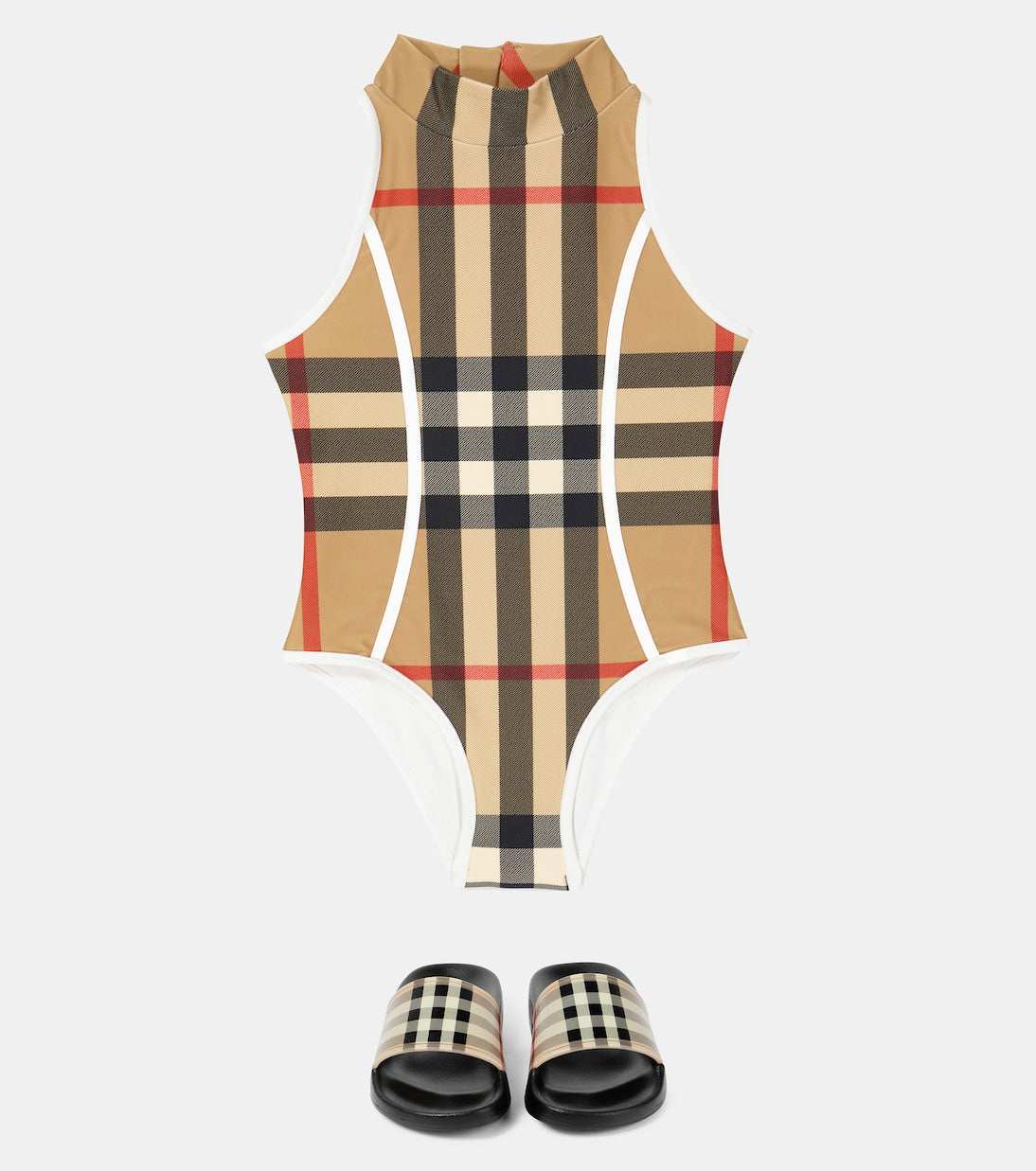 شبشب Burberry Kids بمربعات عتيقة، متعدد الألوان