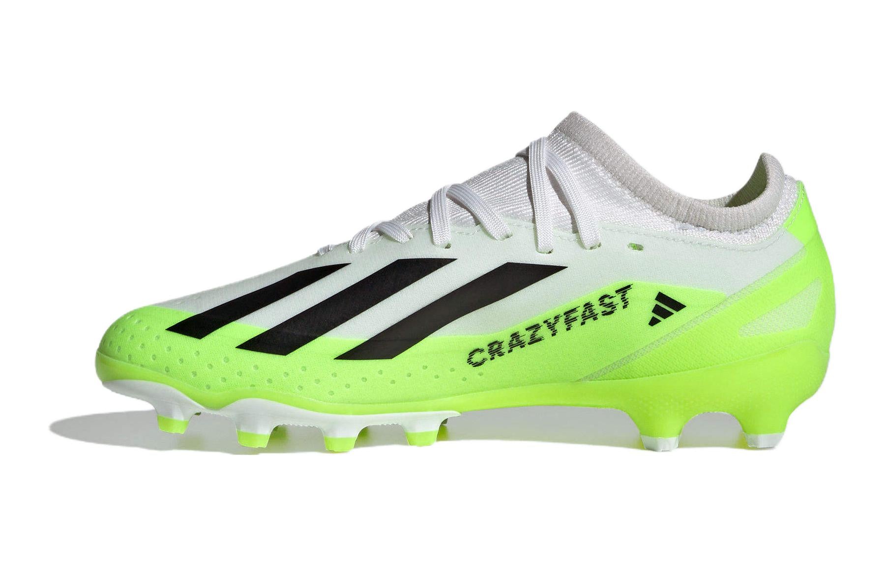 حذاء كرة قدم للأطفال Adidas X Crazyfast.3 باللونين الأبيض والأخضر