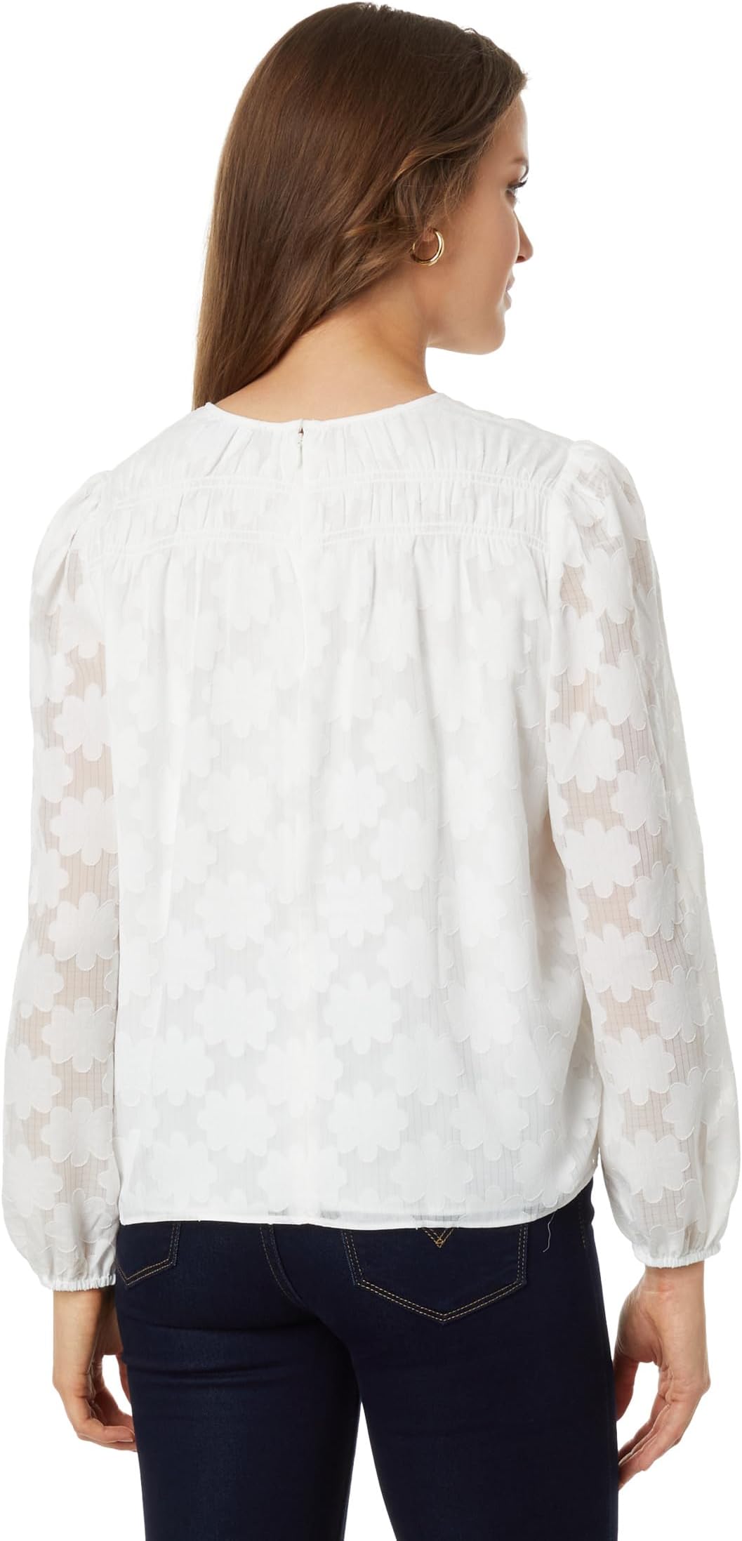 Tommy Hilfiger Floral Long Sleeve Blouse, Ivory