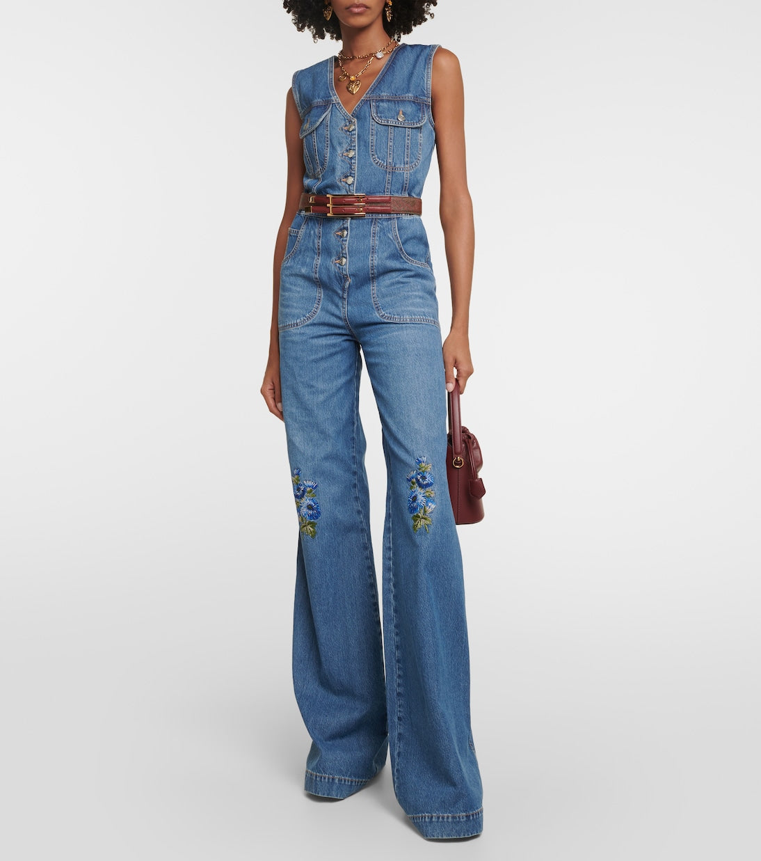 Denim overalls Etro, blue