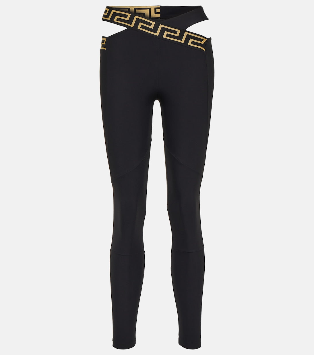 Versace cut-out leggings greca, black