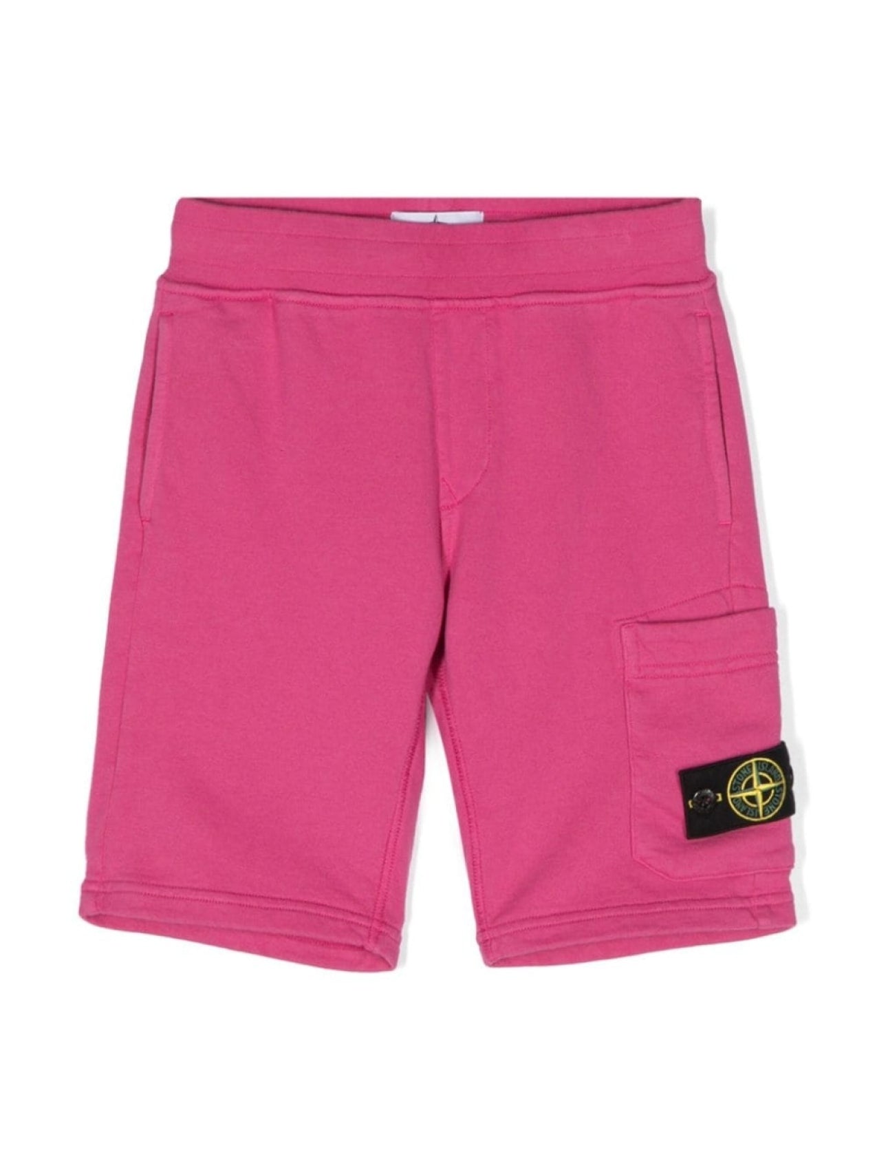 Stone Island Junior Compass Patch Shorts Pink