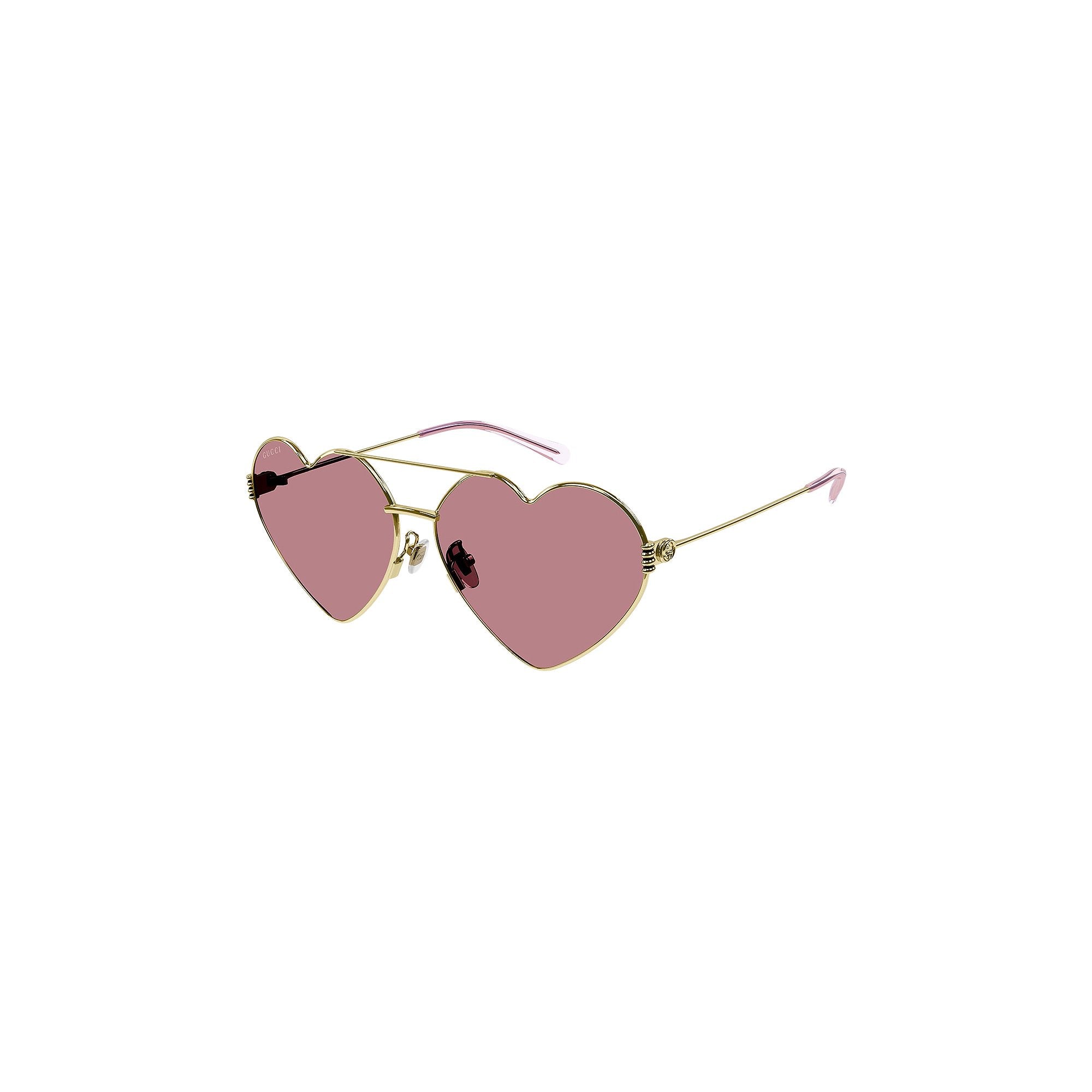 Gucci heart-shaped sunglasses, gold