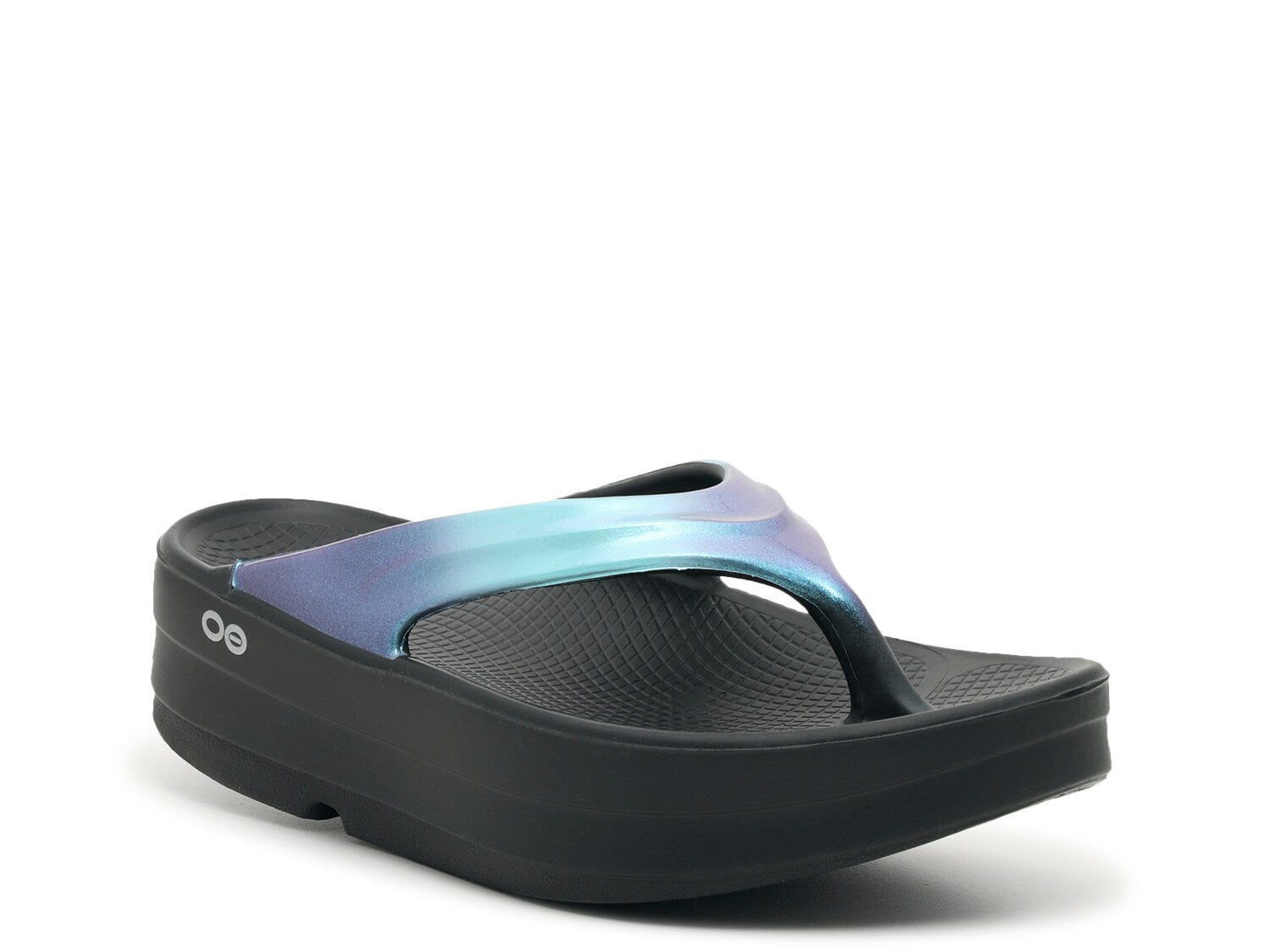 Oomega OOFOS platform slides, blue