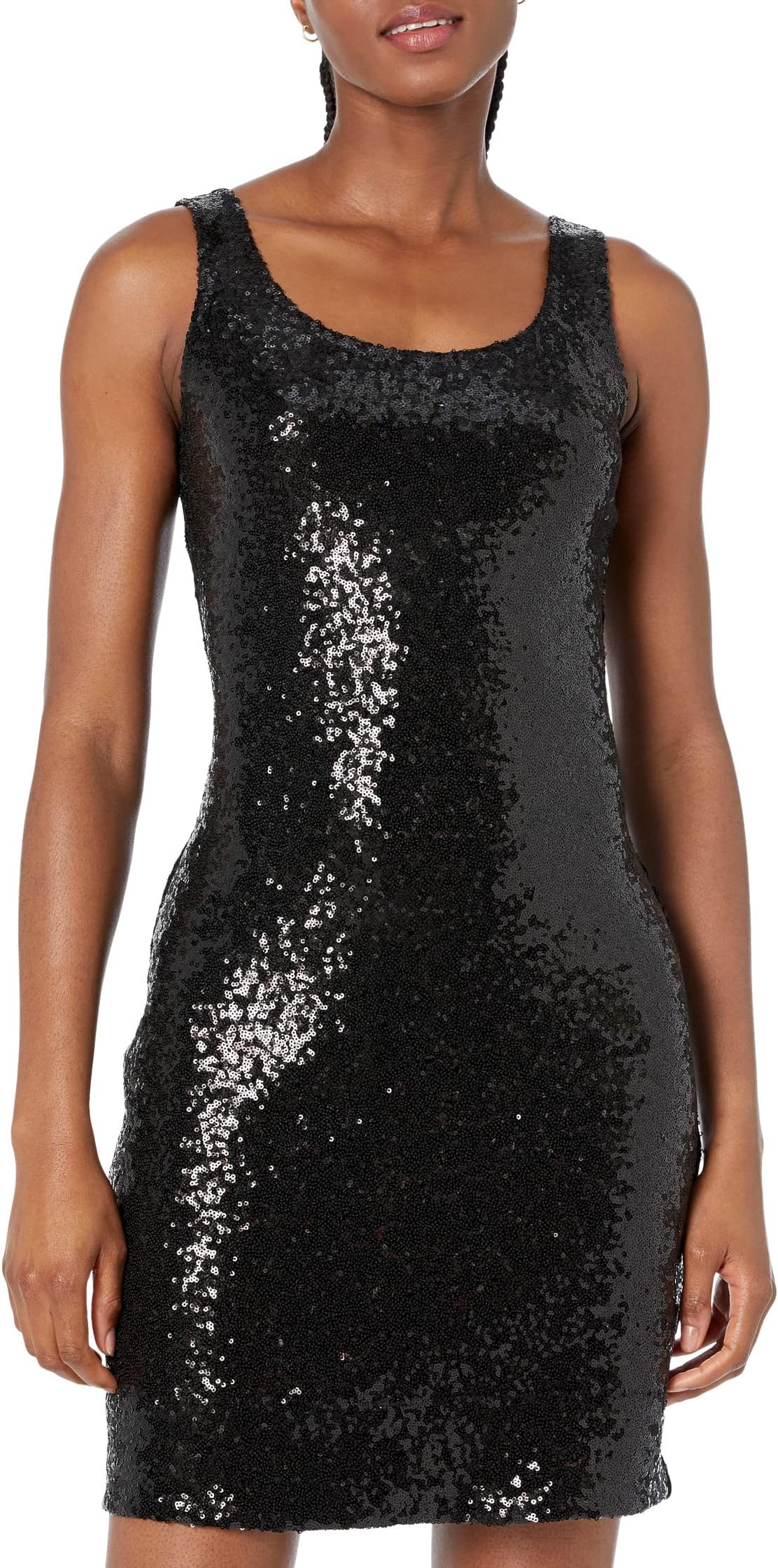 SEQ300 Commando Sequin Mini Dress, Black