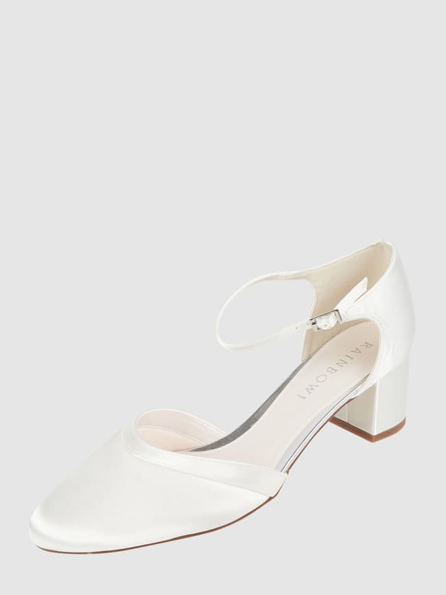 Satin wedding shoes Rainbow Club, milky