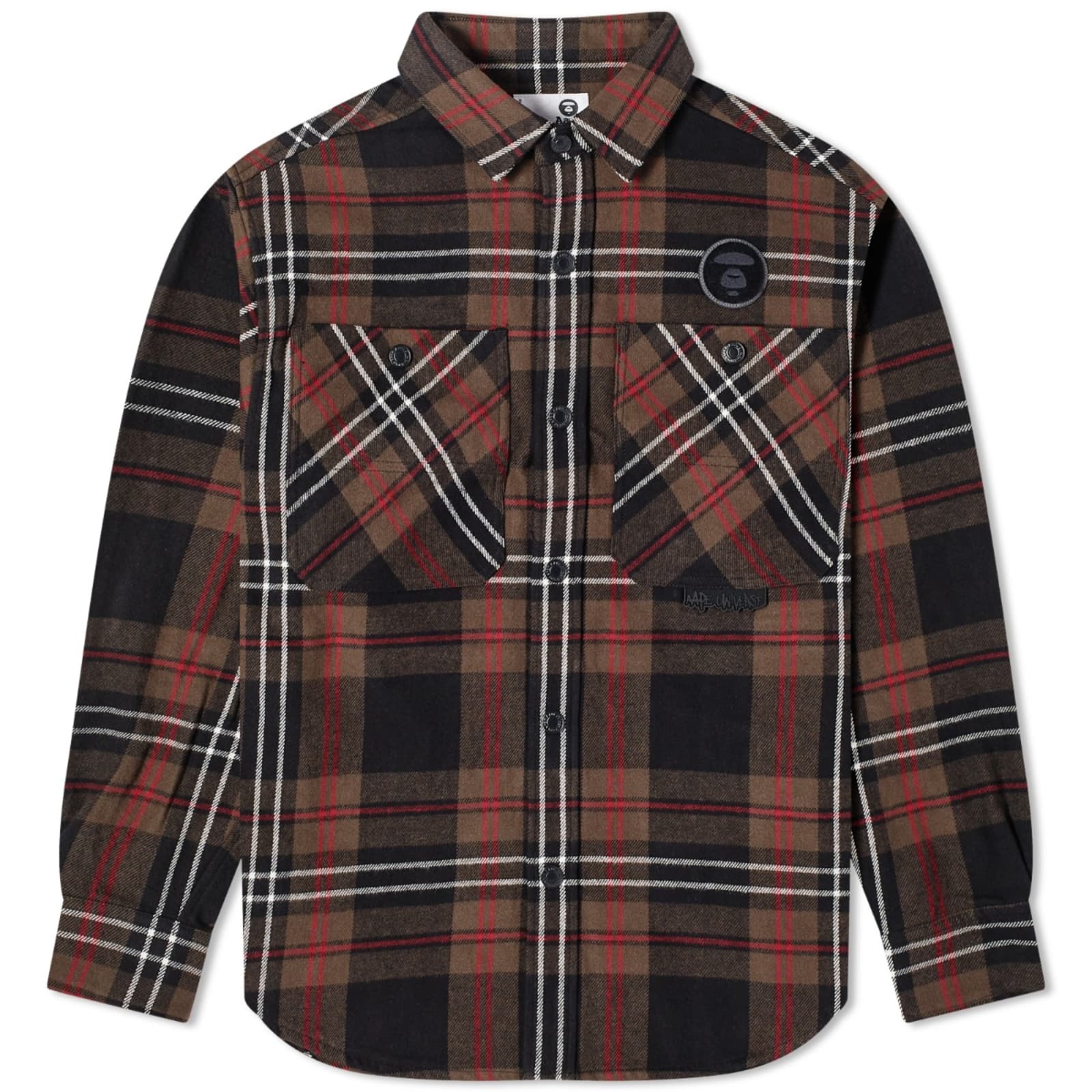 Aape Check Flannel Shirt, Black (Brown)