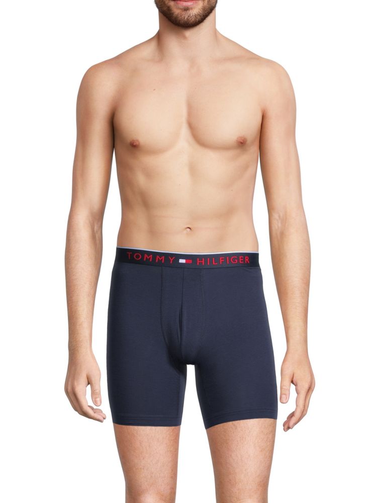 Tommy Hilfiger Logo Boxer Briefs 3 Pack - Mahogany