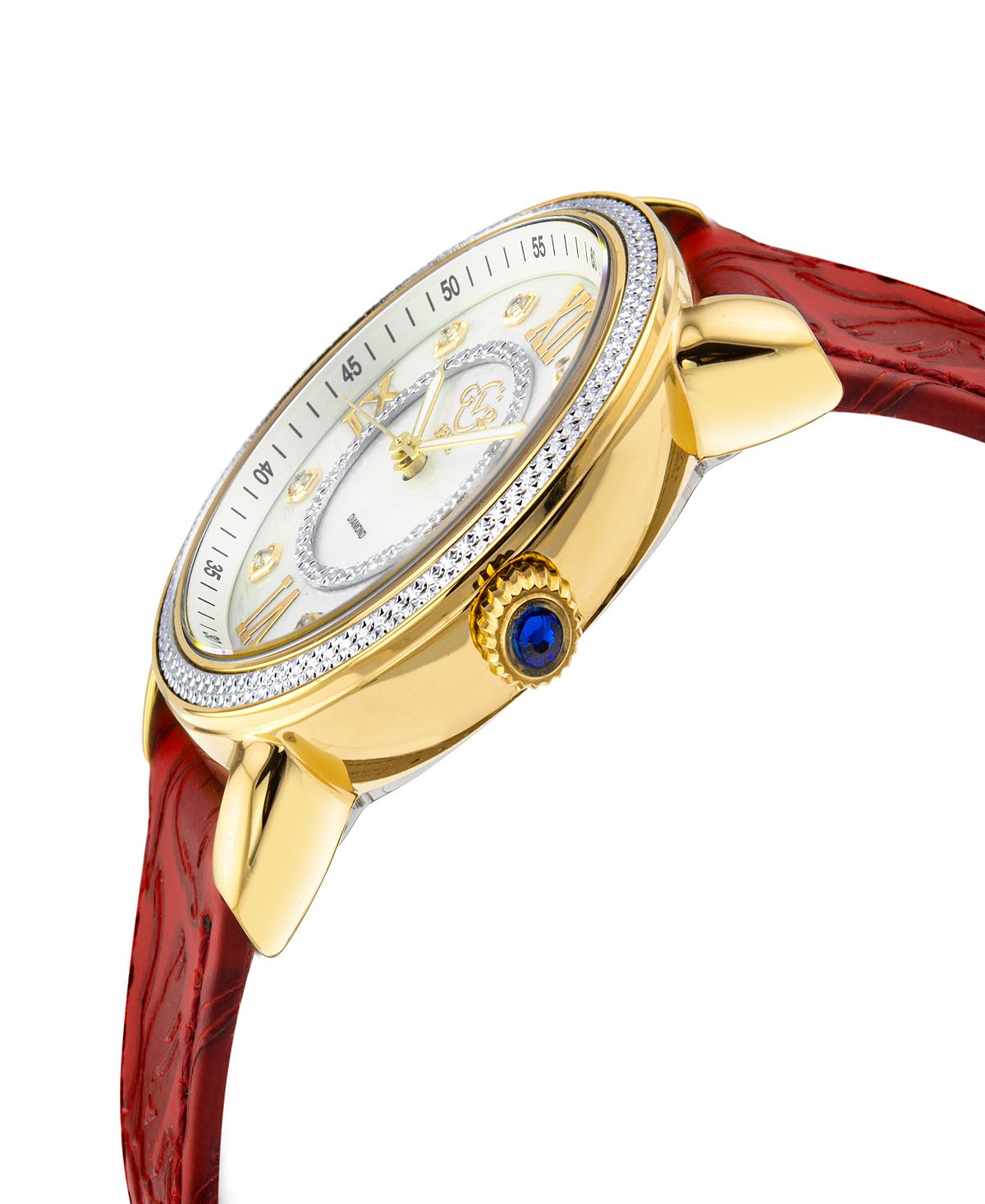 Marsala Women's Watch Swiss Quartz Italian Red Leather Straps 37mm Gevril , gold