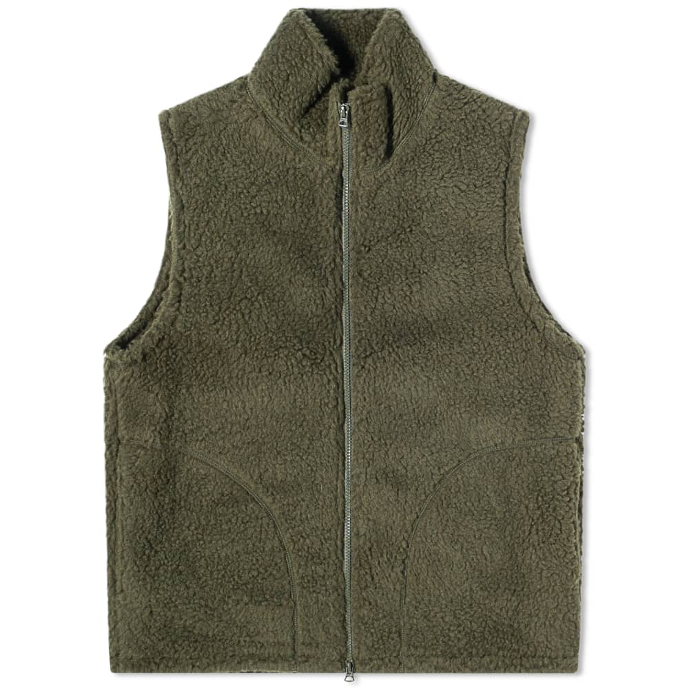 Beams Plus Fleece Vest with Stand Collar