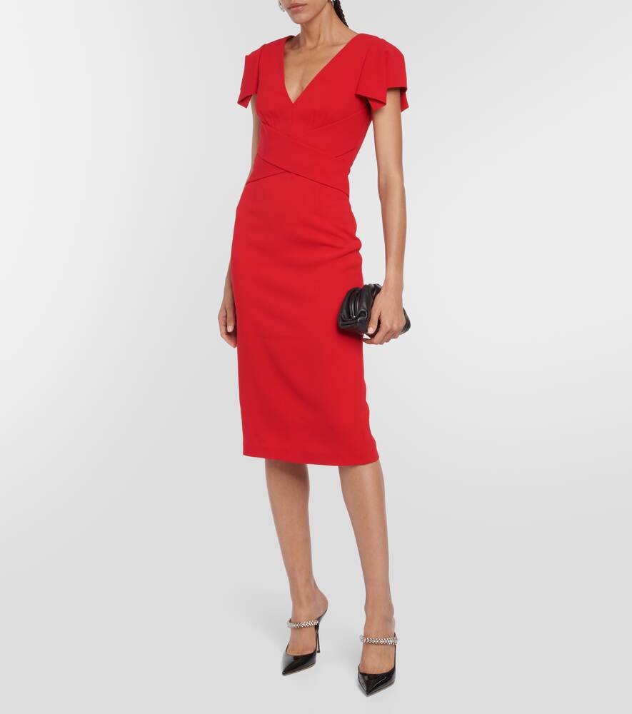 V-neck midi dress ROLAND MOURET, red