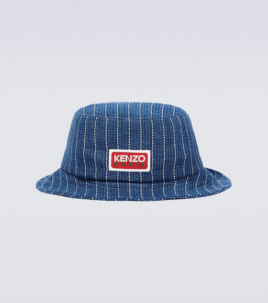 Denim bucket hat with Kenzo logo, blue