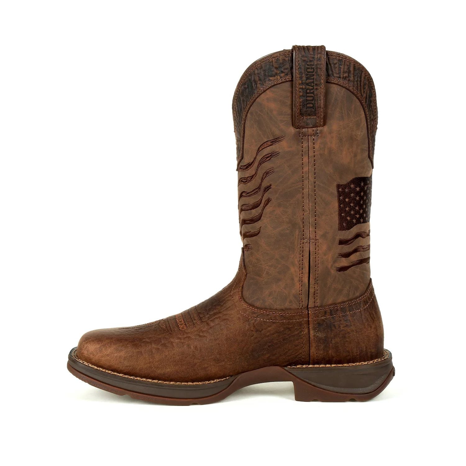 Rebel By Durango Men's Brown Ripped Flag Western Boots