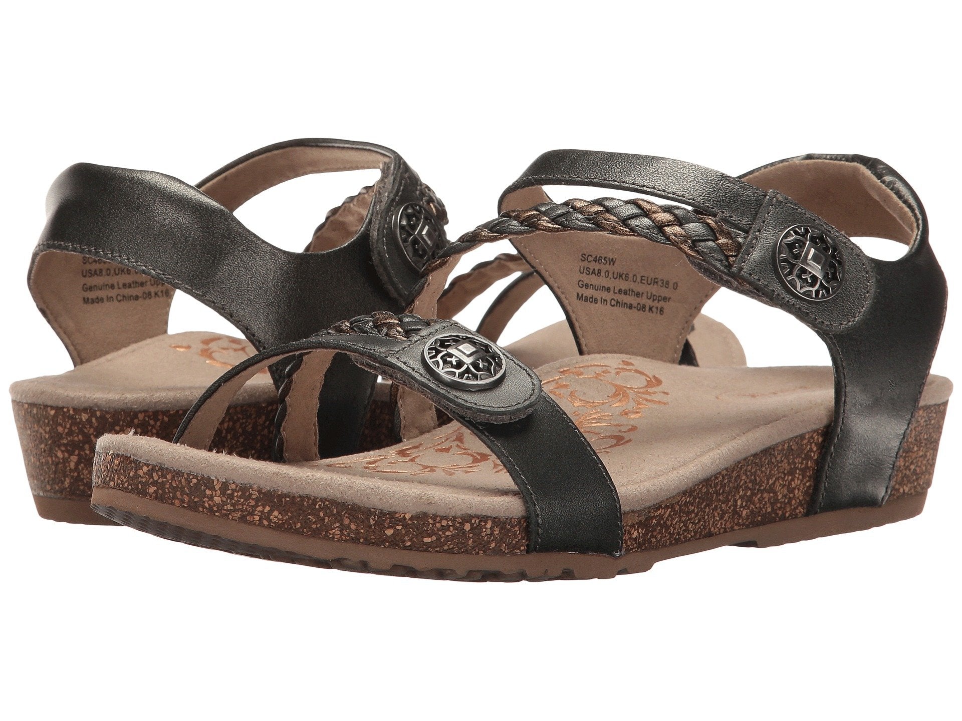 Aetrex Jillian Quarter Strap Sandals