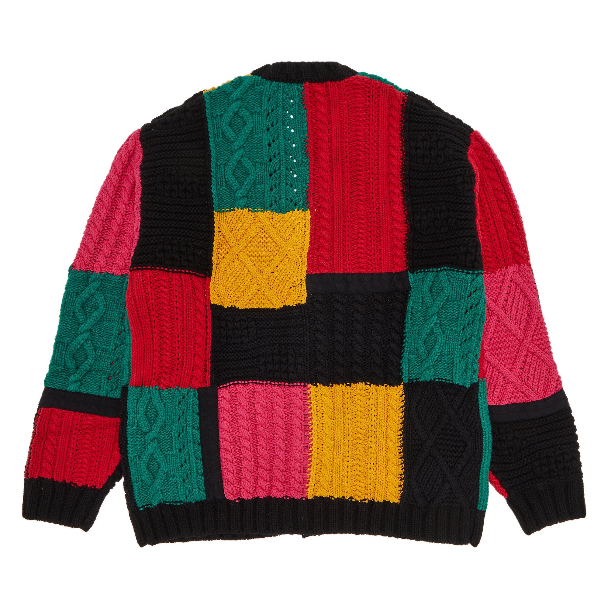 Supreme Patchwork Knit Cardigan, Black