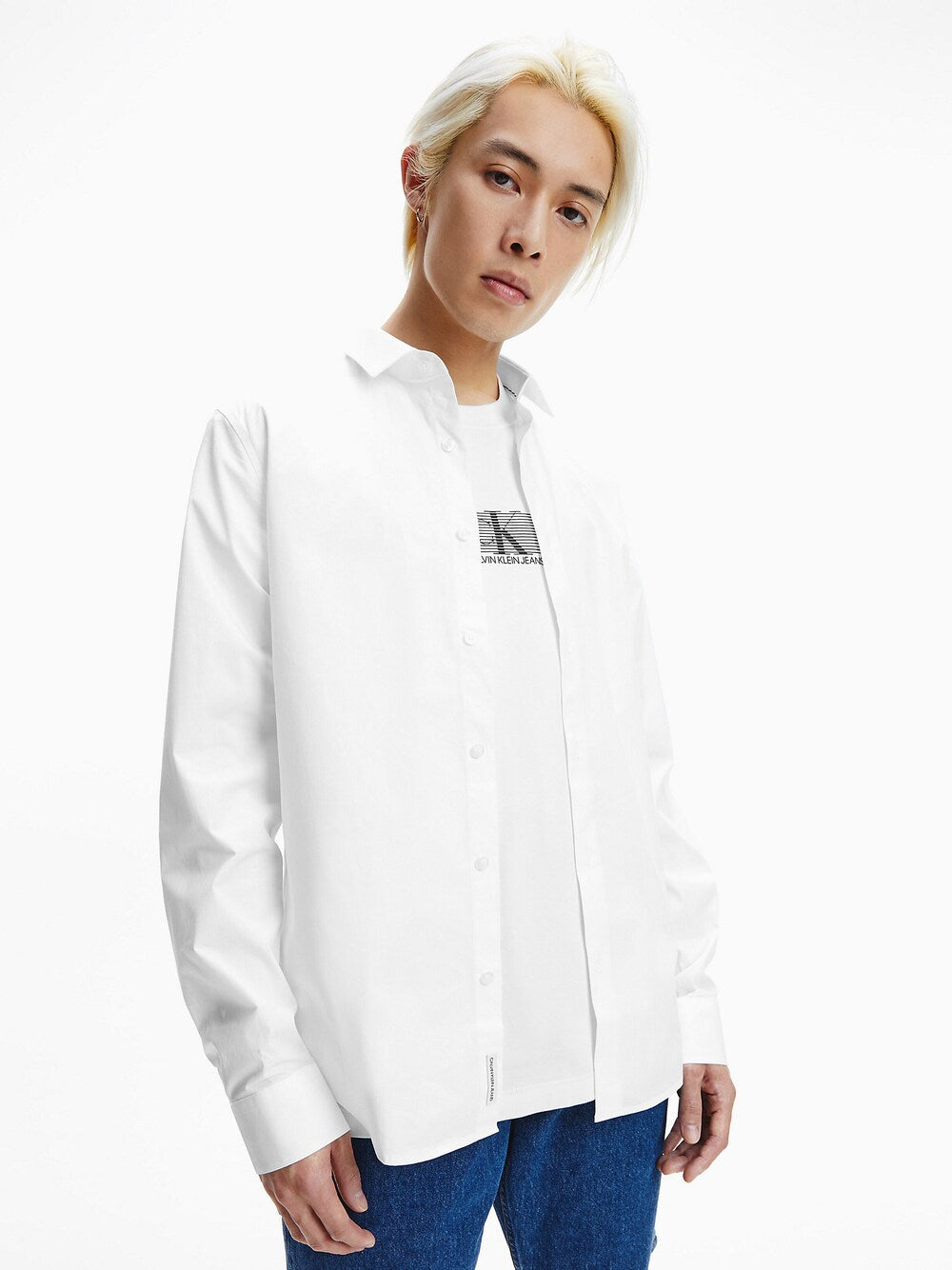 Calvin Klein slim fit business shirt, white