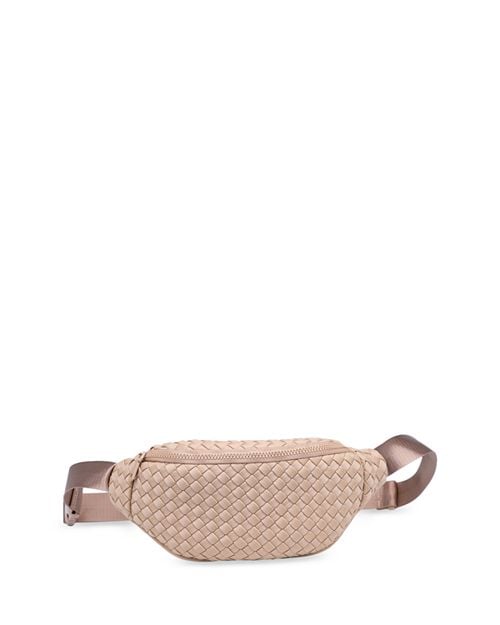 Aim High Medium Sol & Selene Woven Neoprene Belt Bag in Tan/Beige