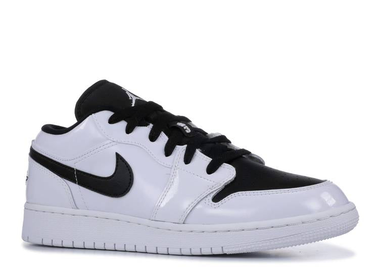 حذاء رياضي AIR JORDAN 1 RETRO LOW GS 'WHITE BLACK'، أبيض