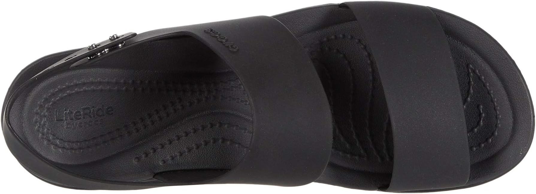 Brooklyn Low Wedge Crocs Flat Sandals in Black/Black