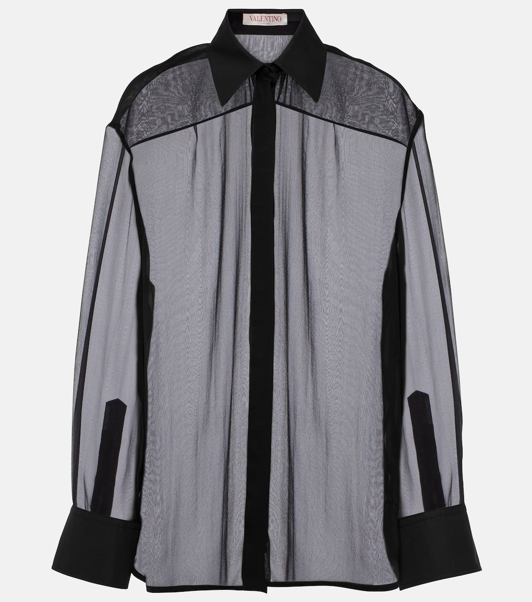 Valentino silk chiffon shirt, black