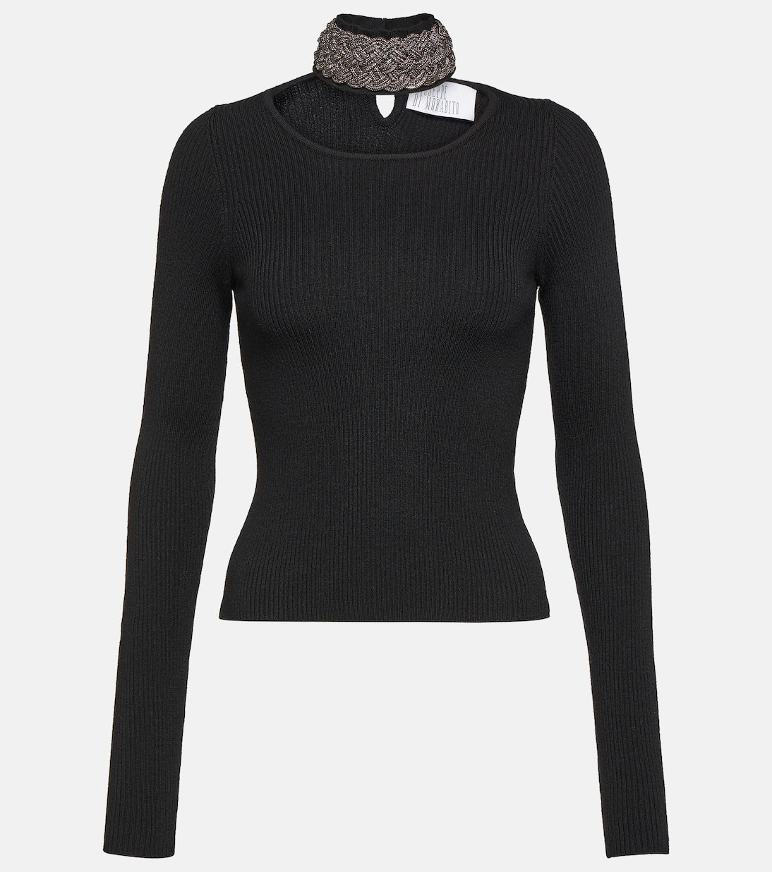 Giuseppe Di Morabito Embellished Wool Blend Sweater, Black