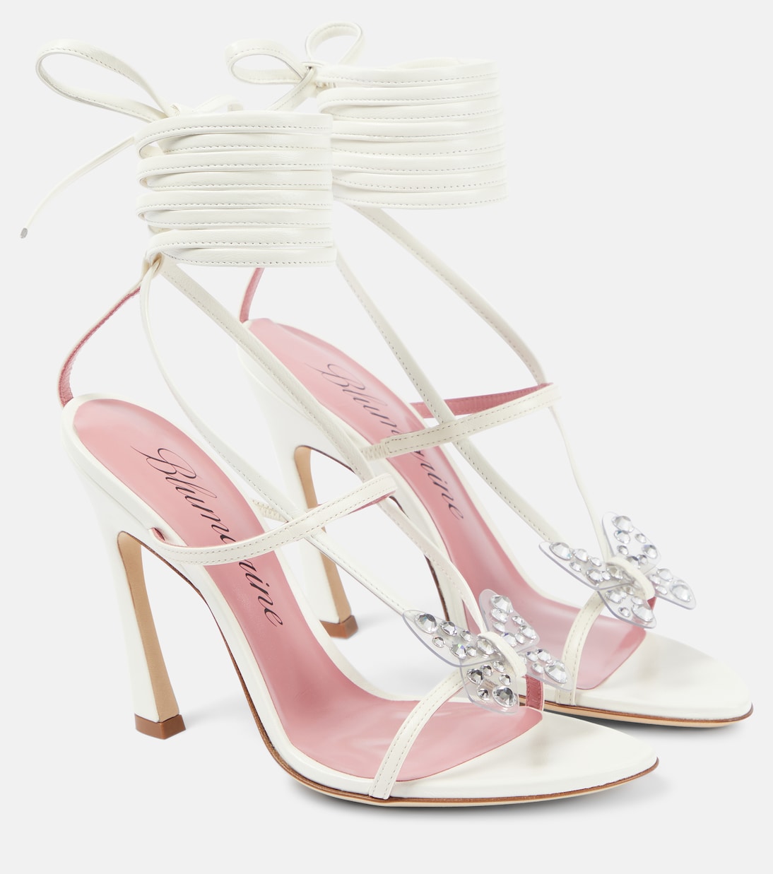 Leather sandals butterfly 105 Blumarine, white