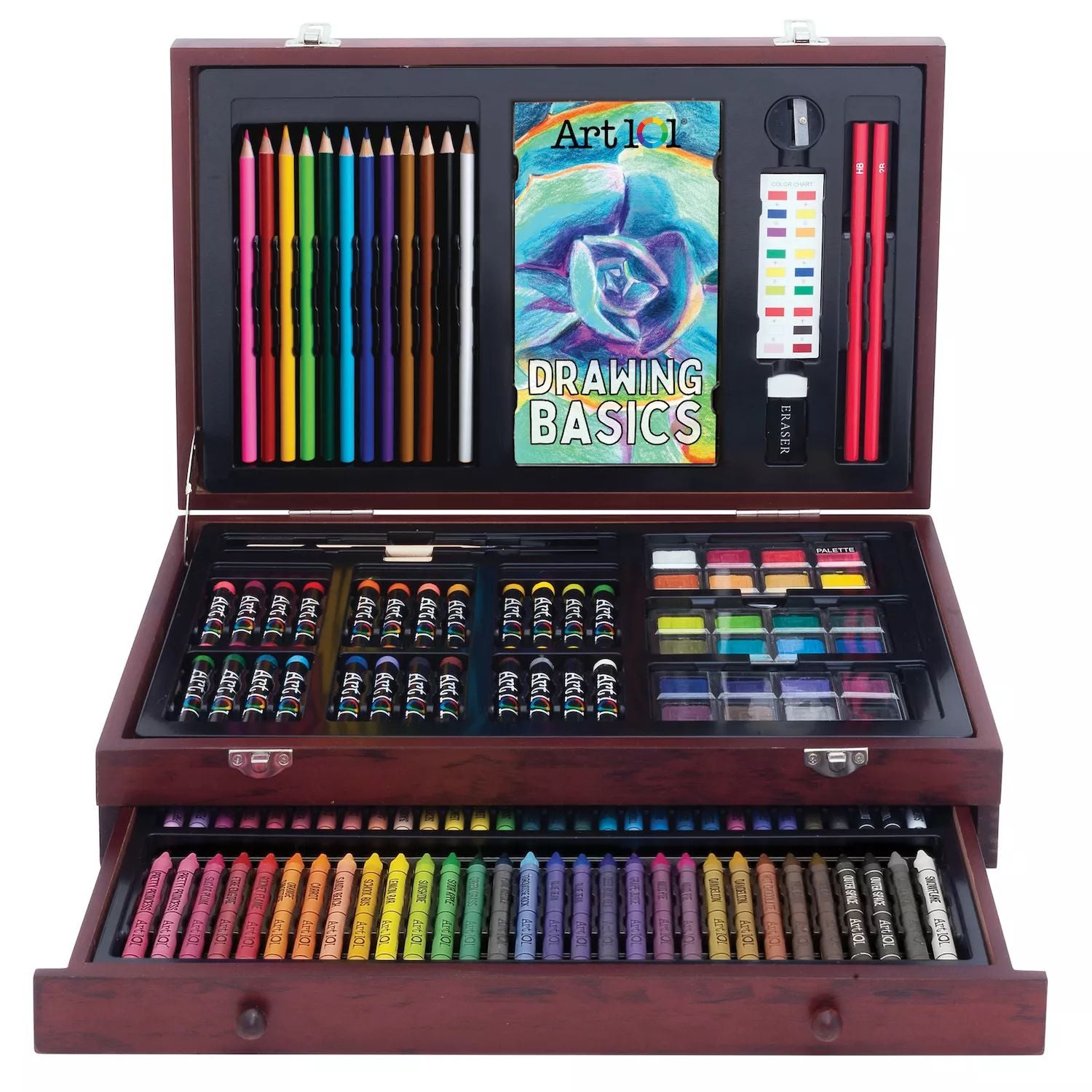 Art 101 “Draw paint and color" Multimedia set for wood painting of 136 pieces Art 101