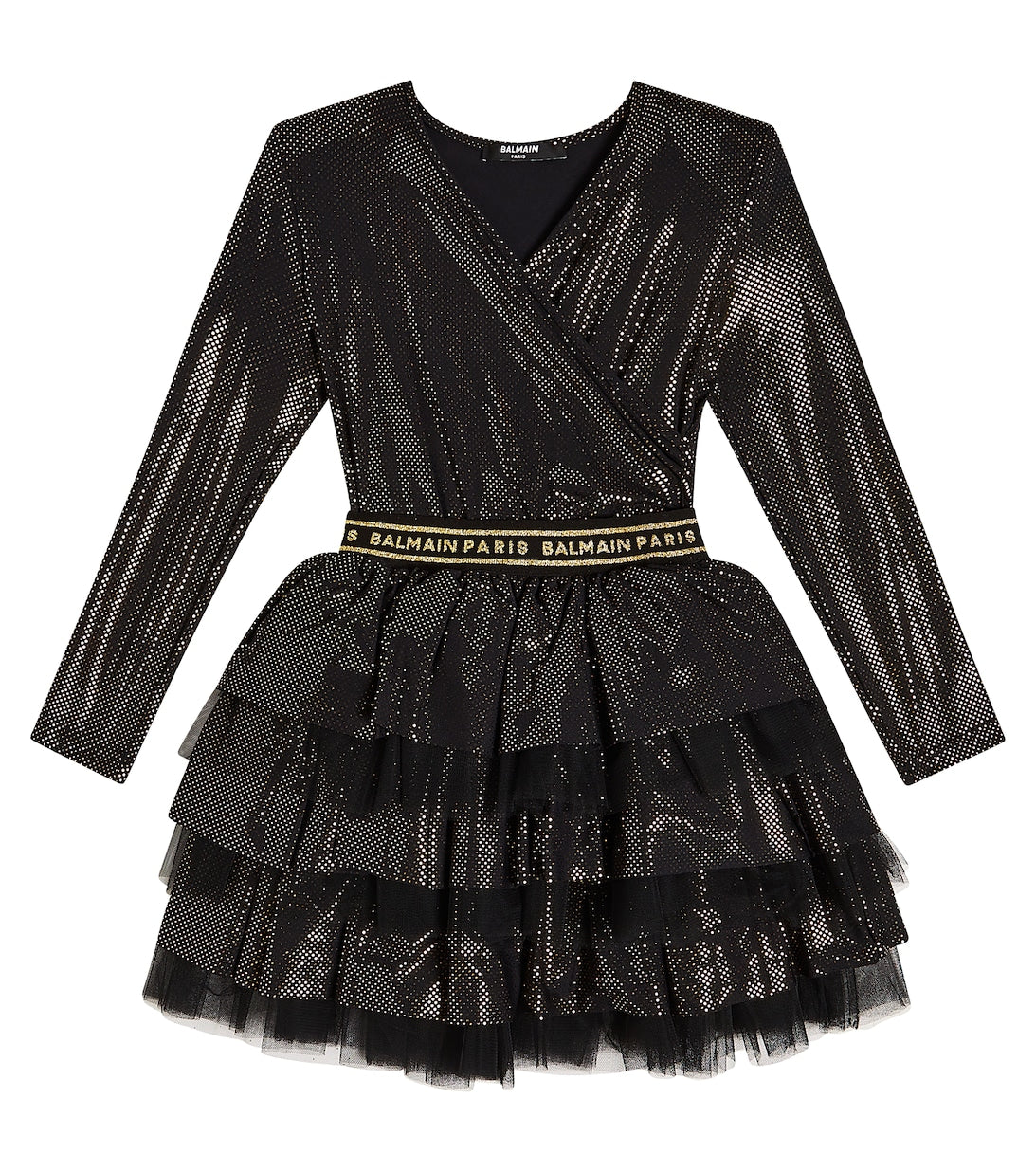 Balmain tiered dress, black