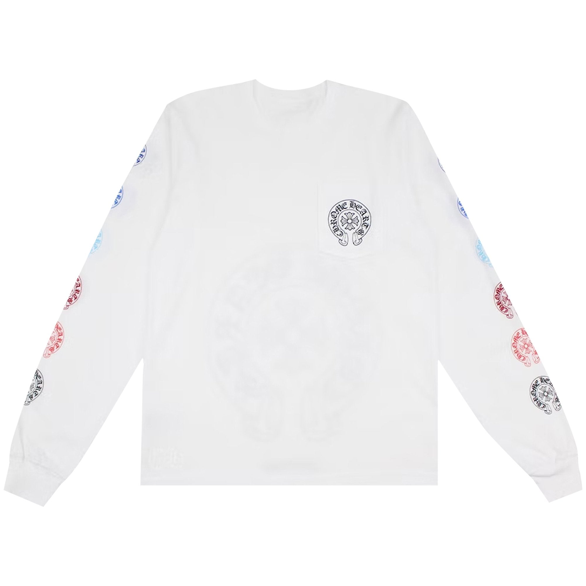 Chrome Hearts Horseshoe Multicolor Long Sleeve T-Shirt, White