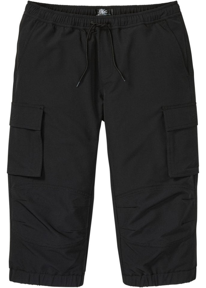 Functional trousers 3/4 standard fit Bpc Bonprix Collection, black