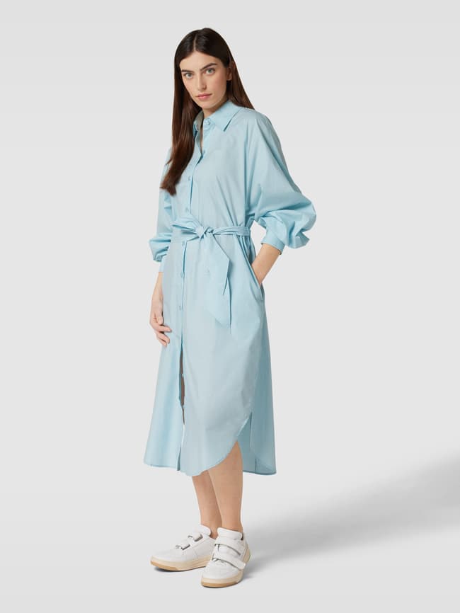 Shirt dress with belt model "Cameran" HUGO, light blue