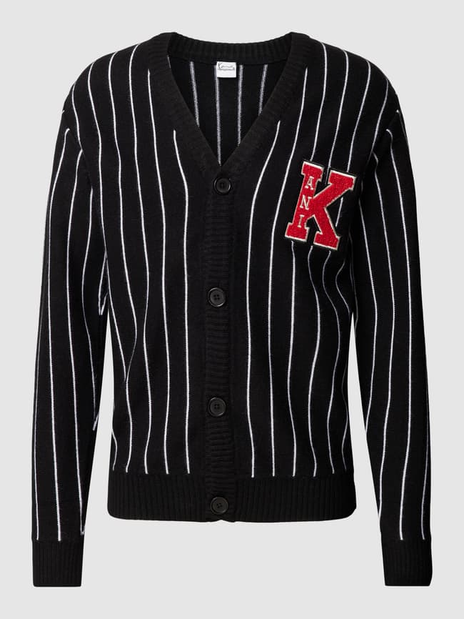 Striped cardigan model "KK Retro" KARL KANI, black