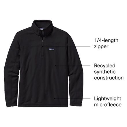 Fleece pullover Micro D men's Patagonia, black