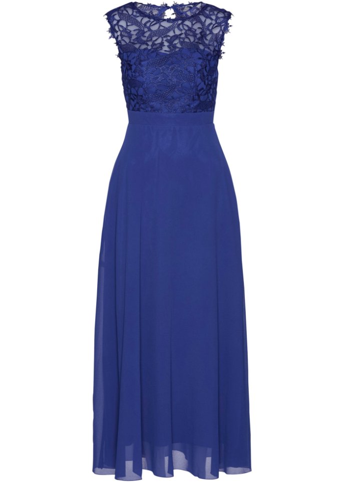 Evening maxi dress with lace Bpc Selection, blue