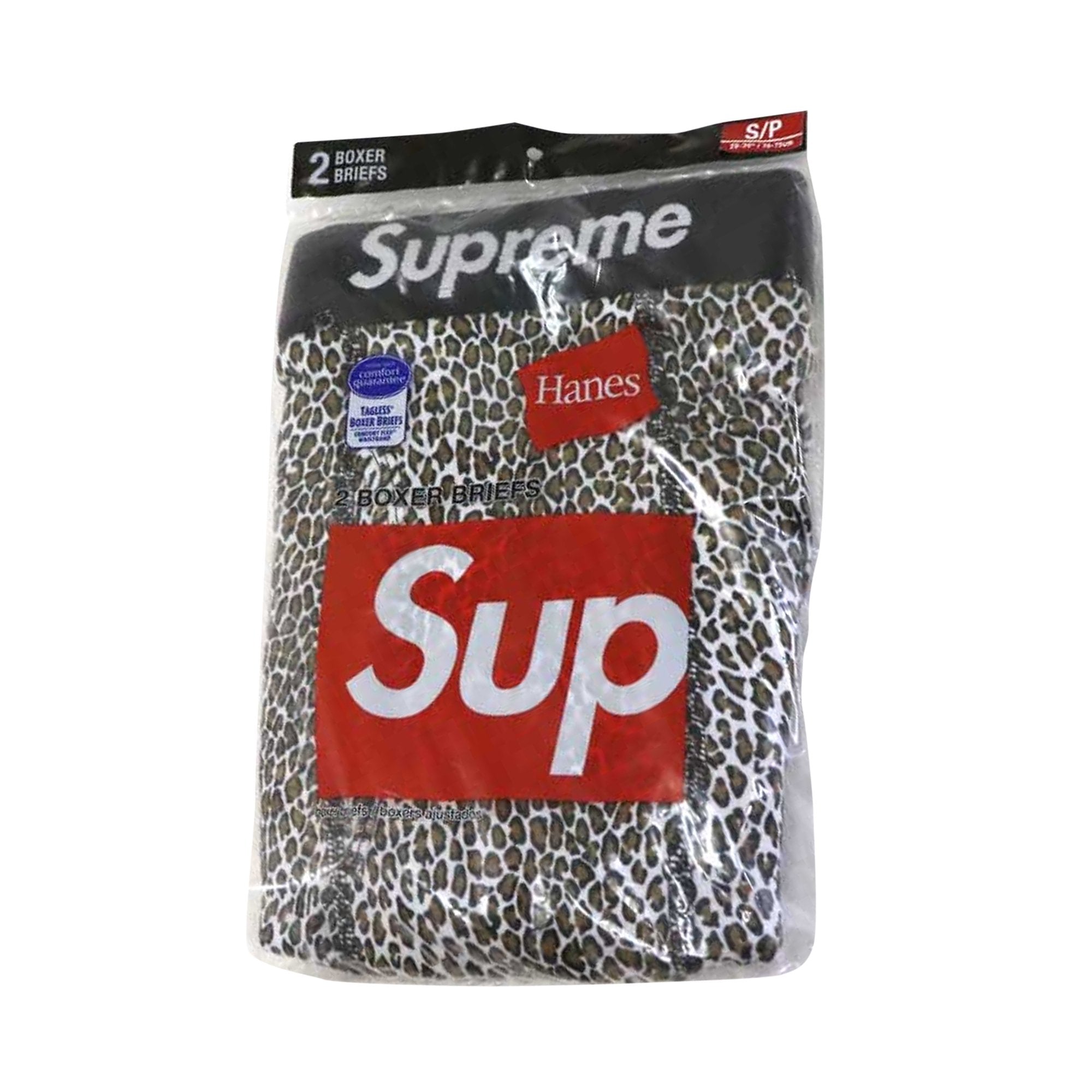 ملابس داخلية بوكسر بطبعة جلد النمر من Supreme x Hanes (قطعتان) بطبعة جلد النمر