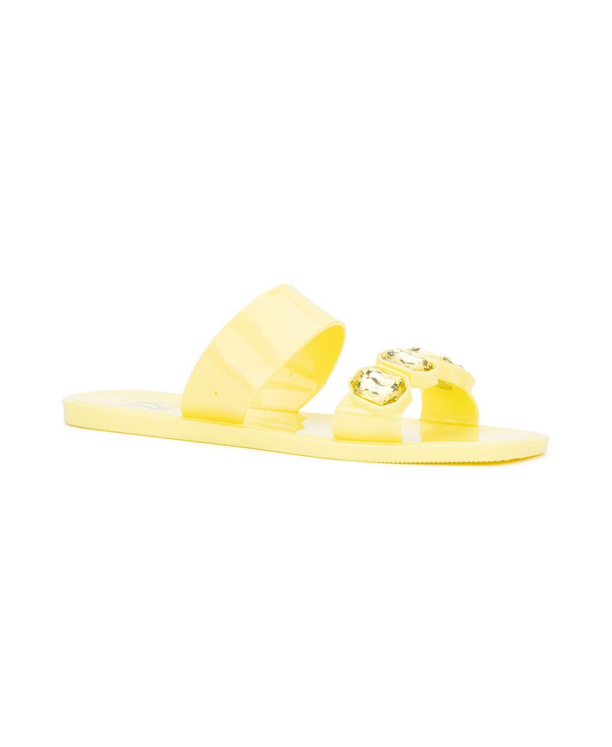 New York & Company Women's Chantelle Gem Jelly Sandals, Yellow