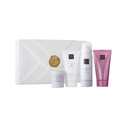 Renewing gift set “Sakura” with foaming shower gel body scrub body cream and candle with rice milk and cherry blossom - small, Rituals