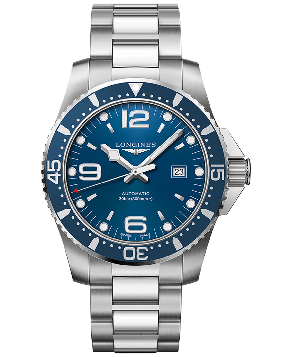 Men's Swiss automatic watch Hydro  Conquest with stainless steel bracelet , 44 mm Longines